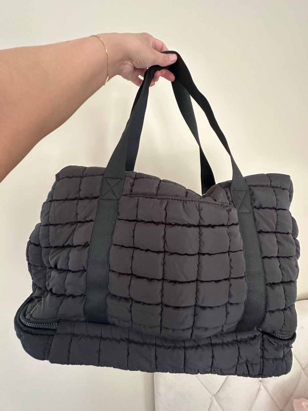 Urban Expressions Black Quilted Tote Bag